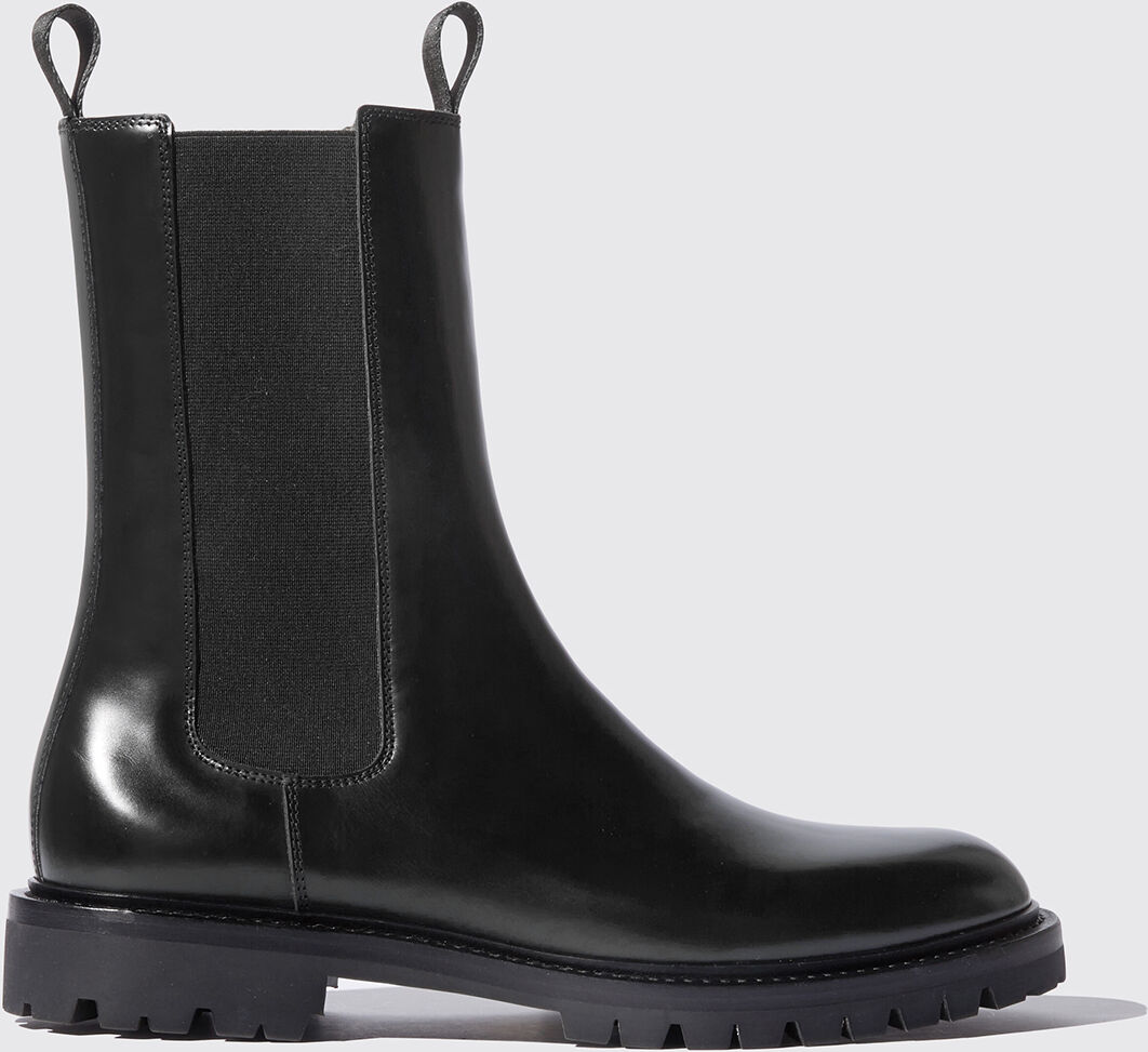 Scarosso Wooster Black - Uomo Chelsea Boots Nero - Pelle Di Vitello Spazzolata 39