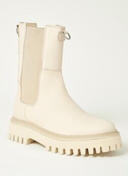 Bronx Groov-y chelsea boot van leer - Creme