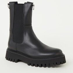 Bronx Groov-y chelsea boot van leer - Zwart