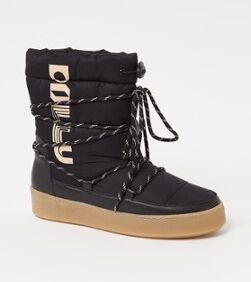 Toral Snowboot met leren details en logo - Zwart