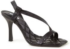 Dune London 484 Marbled sandalette van leer - Zwart