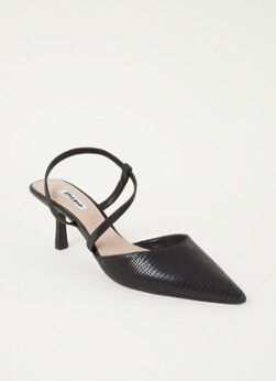 Dune London Colombia slingback van leer - Zwart