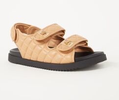 Dune London Lockstockk sandaal van quilted leer - Camel