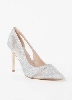 Dune London Banquet pump met mesh en glitter details - Zilver