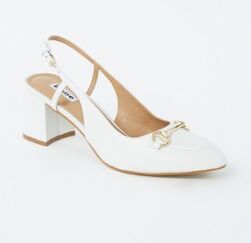 Dune London Cassie slingback van leer - Wit