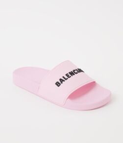 Balenciaga Slipper met logo - Lichtroze