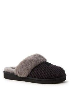 UGG Cozy Knit pantoffel met schapenvacht details - Zwart