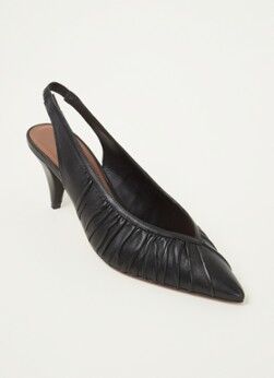 ba&sh; Cherry slingback van lamsleer - Zwart