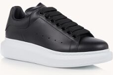 Alexander McQueen Oversized sneaker van kalfsleer - Zwart