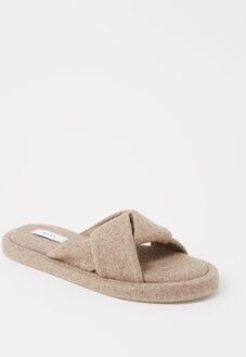 Reiss Amhurst slipper in wolblend - Beige