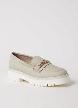 Tommy Hilfiger Loafer van leer - Gebroken wit