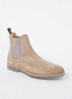 Nubikk Logan II chelsea boot van suède - Donkerbeige