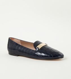 L.K.Bennett Primrose loafer van leer - Donkerblauw