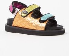 Kurt Geiger Orson sandaal met quilt patroon en metallic finish - Zwart