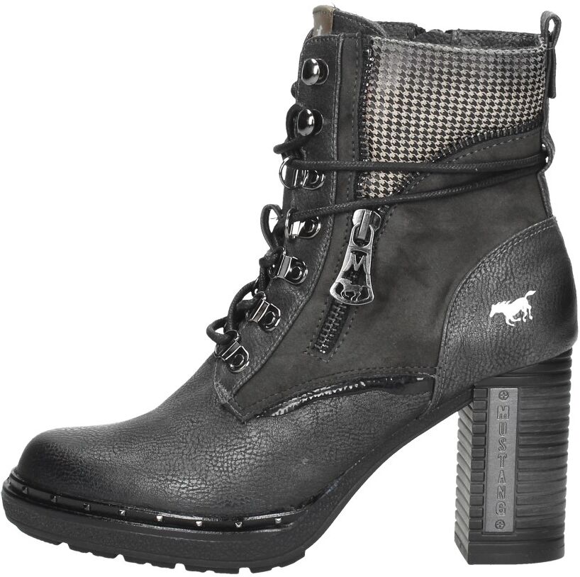 Mustang - Dames Veterschoenen  - Donkergrijs - Size: 36 - female