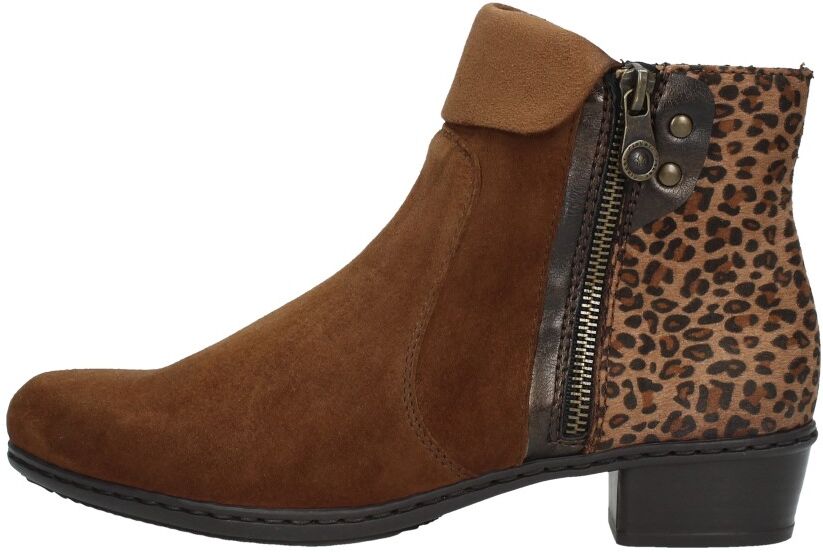 Rieker - Dames Enkellaarsjes  - Cognac - Size: 39 - female