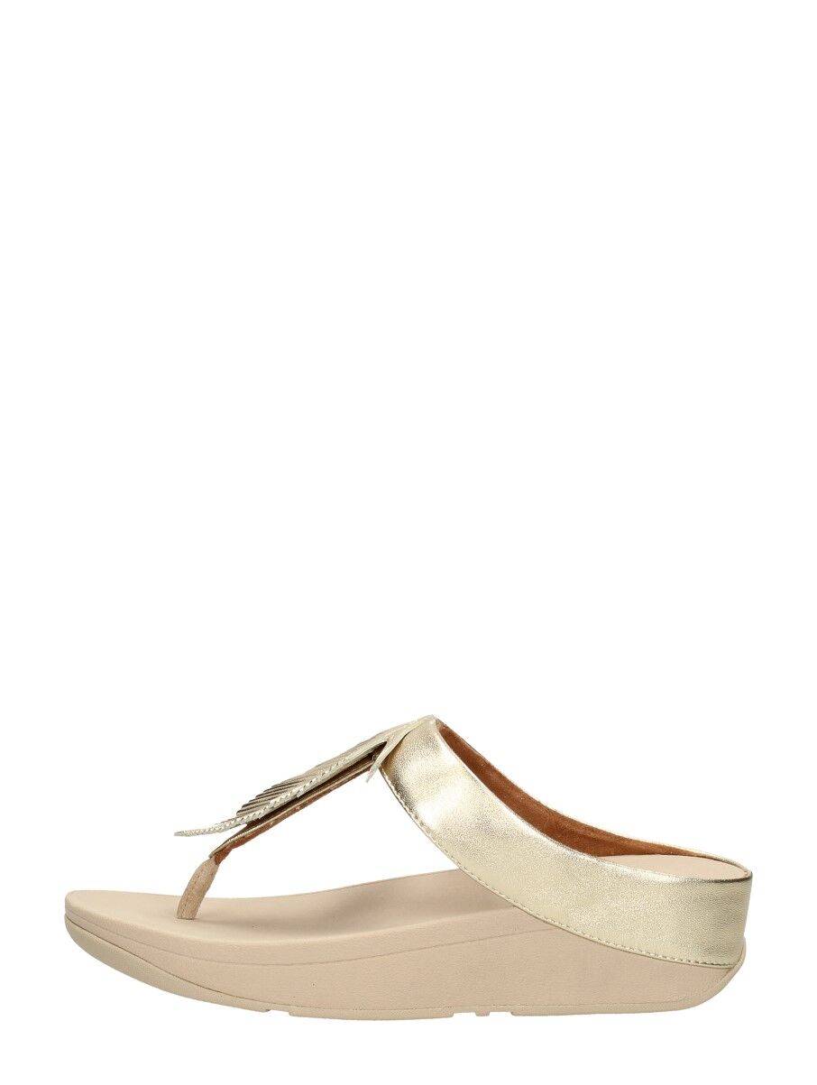 Fitflop - Fino Feather Toe-post Sandals  - Goudkleur - Size: 38 - female