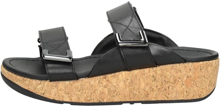 Fitflop - Remi Adjustable Slides Leather  - Zwart - Size: 41 - female