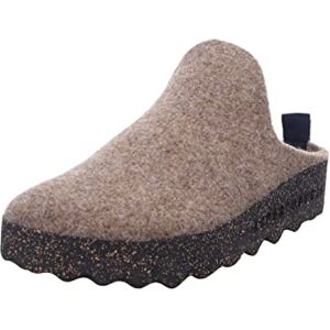 ASPORTUGUESAS Come P018023016 Slippers voor dames, clogs van natuurlijk wolvilt, duurzaam antraciet, Bruin Taupe, 40 EU