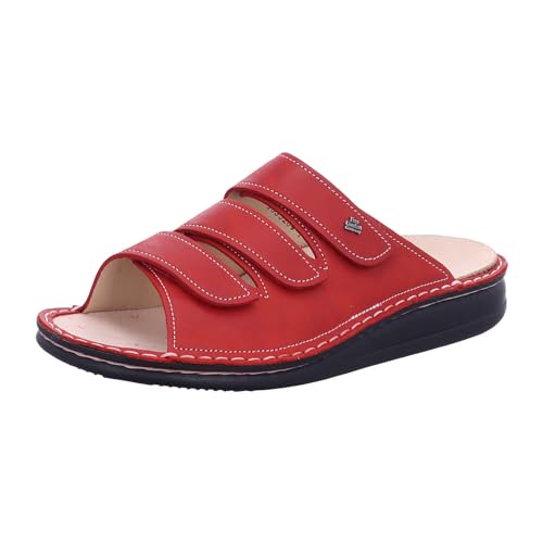 Finn Comfort Korfu Red (rood) pantolette damesschoenen muildieren/teenslippers, rood, leer (kennedy), rood, 38 EU