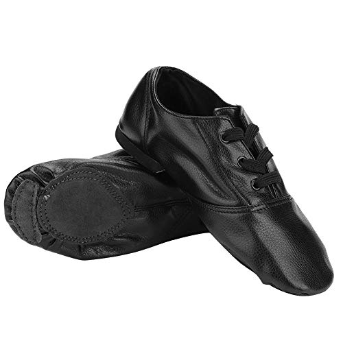 Alomejor Jazz Dance Schoenen Hoge Kwaliteit PU Jazz Schoenen Elastische Slip-On Jazz Schoenen voor Volwassenen, zwart, 39 EU