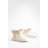 boohoo Kleine Gezellige Laarzen Met Faux Fur, Beige 36