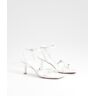 boohoo Middellange Dunne Dunne Bandjes Met Dubbele Gesp, White 41