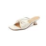 IJNHYTG sandaal Women Shoes Microfiber Leather Slingback Outside Slippes Concise Sandals Heel Shoes Women Slippers (Color : Beige, Size : 36 EU)