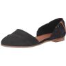 TOMS Jutti D'Orsay Ballet Flat voor dames, Zwart leer en wereldwijd geweven, 42 EU