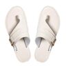 Slipasikao Platte leren sandalen voor dames, lichtgewicht orthopedische sandalen, verstelbare modieuze en casual sandalen, open teen slip-on sandalen met gesp (36,White)