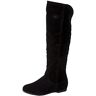 Elara Damen Stiefel   Warm Gefüttert   Bequeme Langschaft Laarzen   Flache Rits, zwart, 39.5 EU