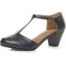 Ajvani Dames dames mid lage blok hak t-bar Brogue Comfort Rubber enige rechtbank schoenen sandalen maat, Navy Matte, 41 EU