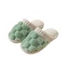 saVgu Colorblock namaakbont pantoffels for dames, warme geruite pluche pantoffels for dames, Colorblock namaakbont pantoffels, damesslippers (Color : Green, Size : US-6.5-7)