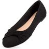 MaxMuxun Gesloten ballerina's voor dames, strik, mocassin.., Zwart S, 37 EU