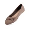 MaxMuxun Gesloten ballerina's voor dames, strik, mocassin.., lichtbruin, 38 EU