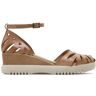 Porronet Sandalen met sleehak van leer, taupe ebba, Taupe, 37 EU