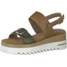 MARCO TOZZI Dames 2-2-28717-20 leren sandaal met sleehak sleehak, kaki kam, 37 EU, Khaki Kam, 37 EU