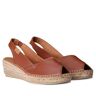 Toni Bernia-PM espadrilles met sleehak van leer, Nougat, 39 EU