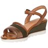 MARCO TOZZI Dames 2-2-28724-20 leren sandaal met sleehak sleehak, kaki kam, 41 EU, Khaki Kam, 41 EU