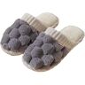 Volicph Pantoffels voor dames, gebreide warme pantoffels, warme pantoffels, pantoffels van katoen, A grijs, 42/43 EU