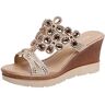 Generic Sandalen instappers met strass, zomerschoenen voor dames, met sleehak en sleehak voor vrouwen, sandalen met sleehak en sleehak, Beige, 38 EU