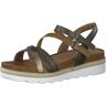 MARCO TOZZI Dames 2-2-28415-20 leren sandaal met sleehak sleehak, kaki kam, 38 EU, Khaki Kam, 38 EU