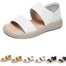 WUIJHIKC Wearscomfy Leather Sandals, Wearscomfy New Thick Sole Women's Stylish Sandals, Asaruley Sandals, Wearscomfy Sandals (7,White)