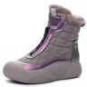 leprix Swisszauber Sneeuwlaarzen, waterdicht, warm gevoerde sneeuwlaarzen, outdoor, antislip schoenen voor dames, lila, 37 EU