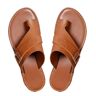 Slipasikao Platte leren sandalen voor dames, lichtgewicht orthopedische sandalen, verstelbare modieuze en casual sandalen, open teen slip-on sandalen met gesp (37,Brown)