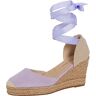 Lora Dora Dames Espadrille Wedge Sandalen Dames Strappy Hessische Wiggen Zomer Schoenen Enkel Tie Been Bandjes, Lila, 37 EU