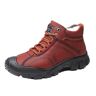 Cliont Heren Winter Snowboots Dames Snowboots Heren Winter Schoenen Slip On Snowboots Outdoor Warm Enkellaarzen, Rood, 42.5 EU