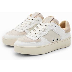 Desigual Leather platform sneakers - WHITE - 40