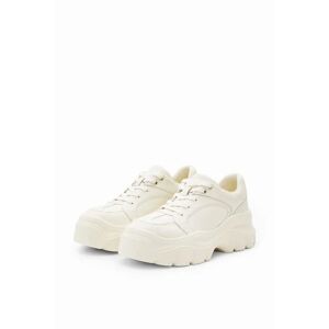 Desigual Chunky leather sneakers - WHITE - 38