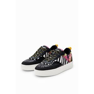 Desigual Patchwork platform sneakers - BLACK - 39